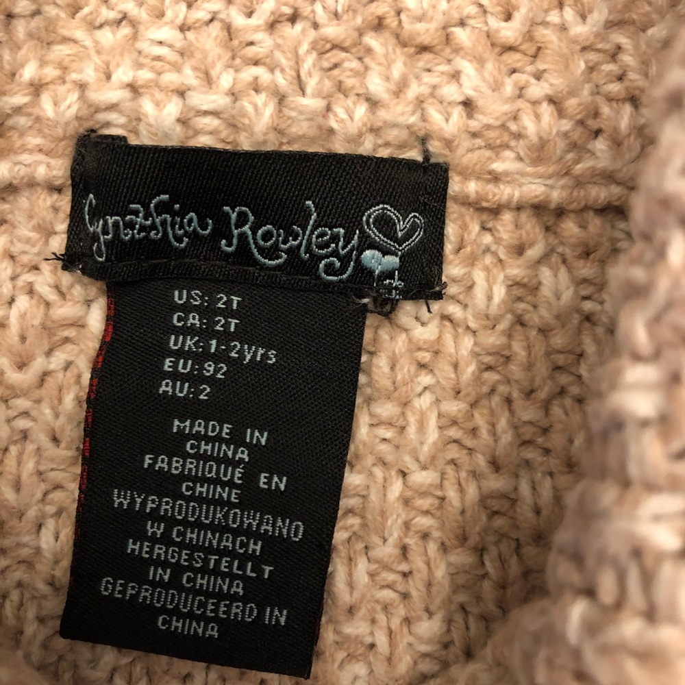 Cynthia Rowley Zippered Sweater Jacket Size 2T - Picture 11 of 12